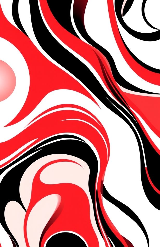 Red Black White Abstract Wallpaper
