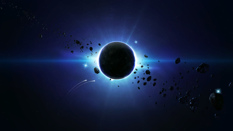 solar eclipse from space wallpaper