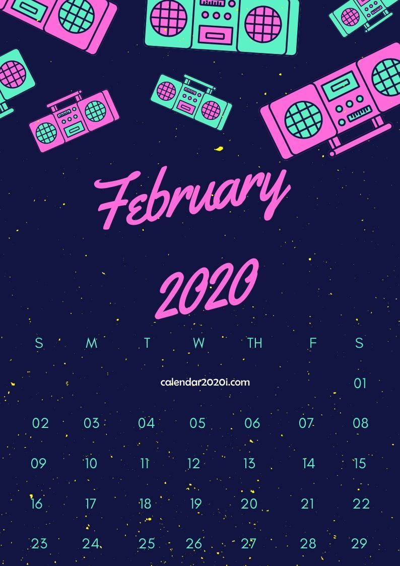 February 2020 Calendar Design Calendar design template Calendar