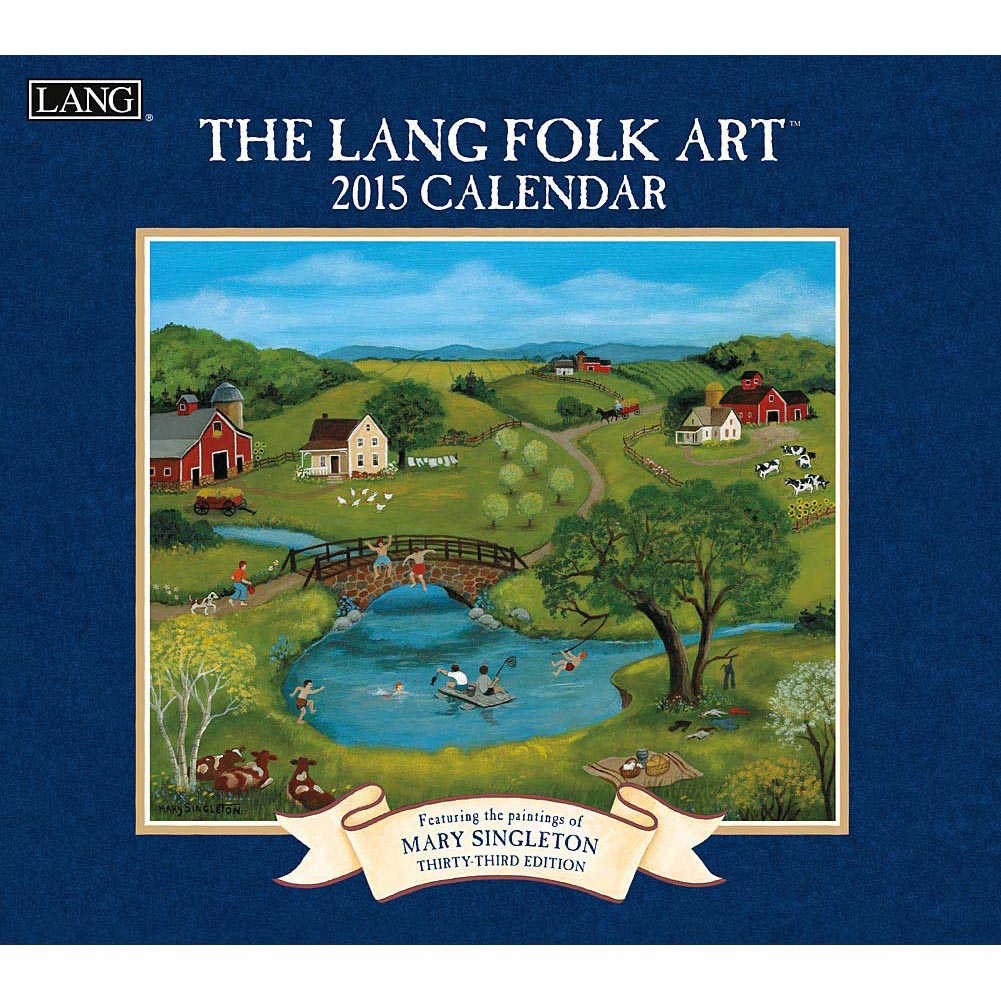 Lang Folk Art Wall Calendar Singleton