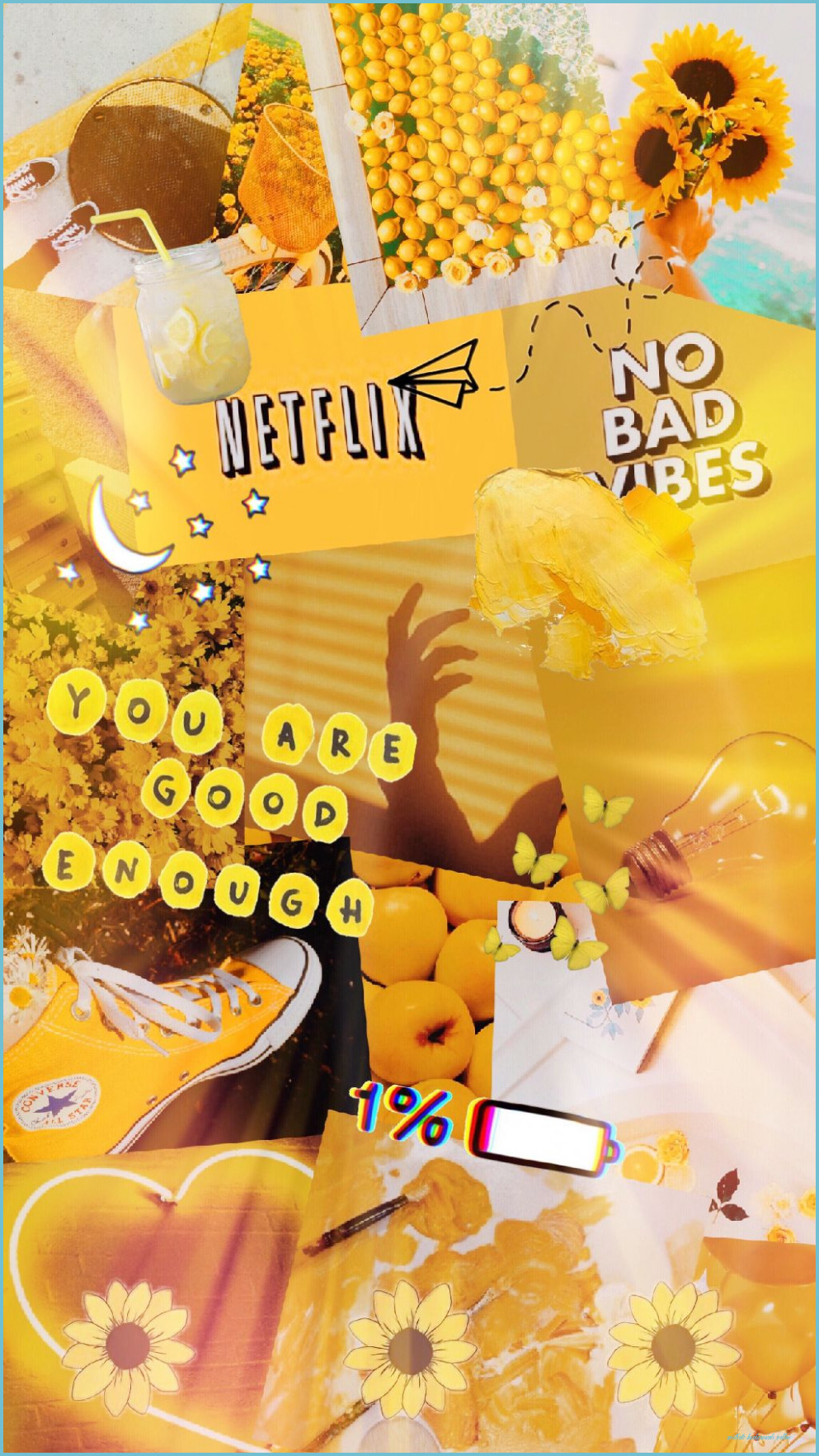 Yellow Aesthetic Stickers Wallpaper