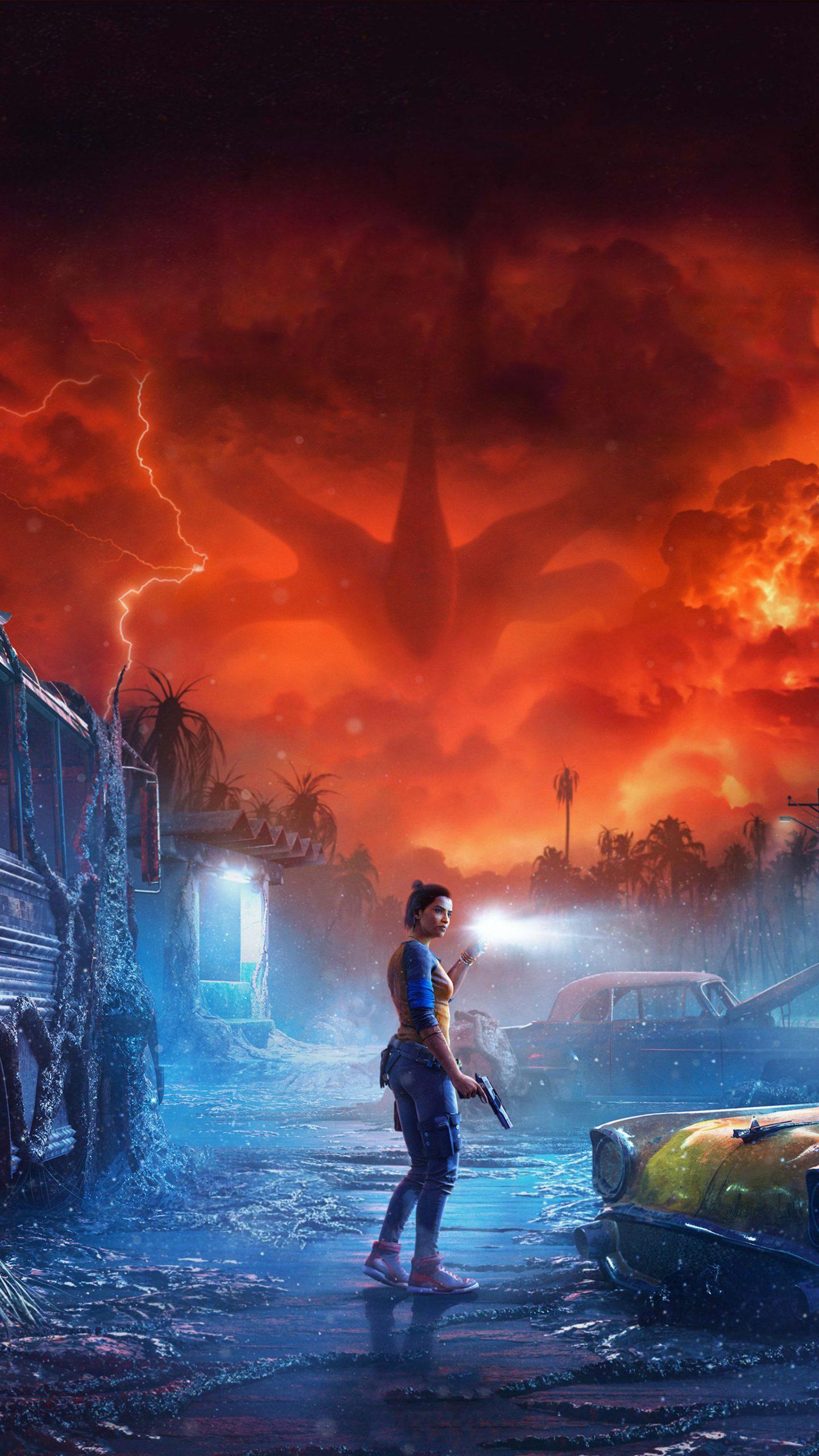 Far Cry X Stranger Things Game Poster 4k Ultra HD Mobile Wallpaper