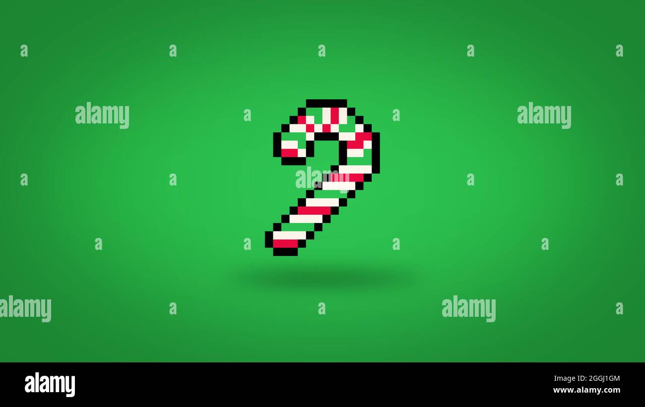 Cute Pixel Bit Red And Green Candy Cane Background High Res