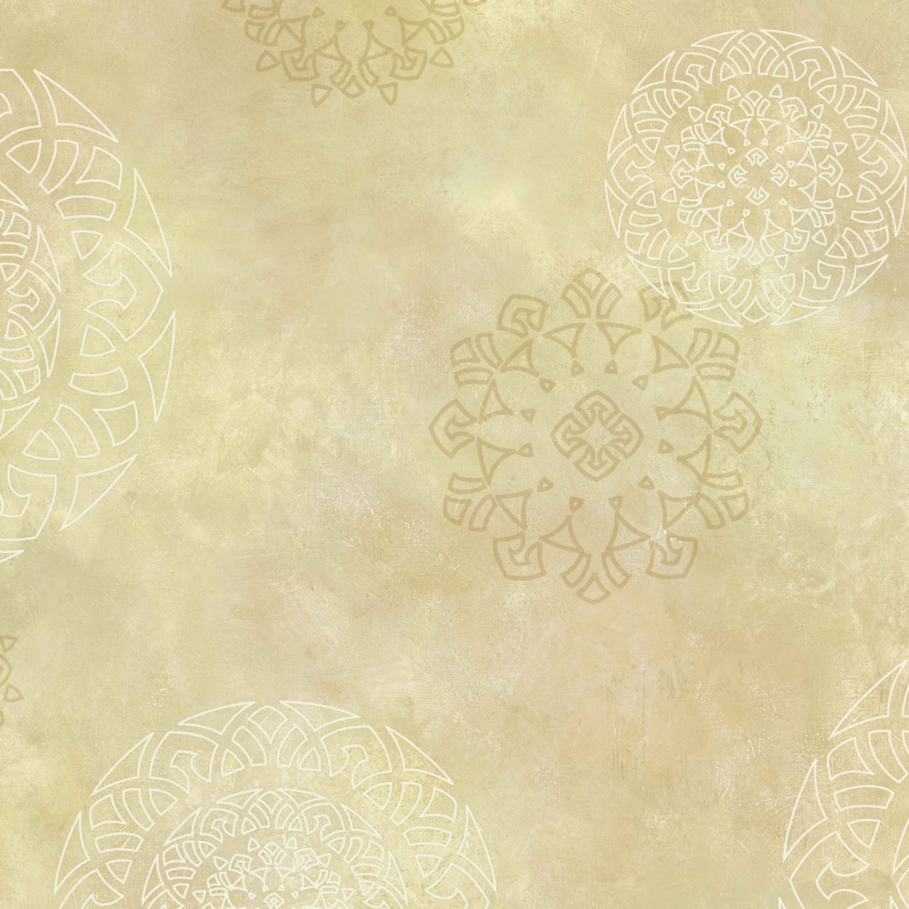 Tan White Hav40824 Henna Medallion Wallpaper