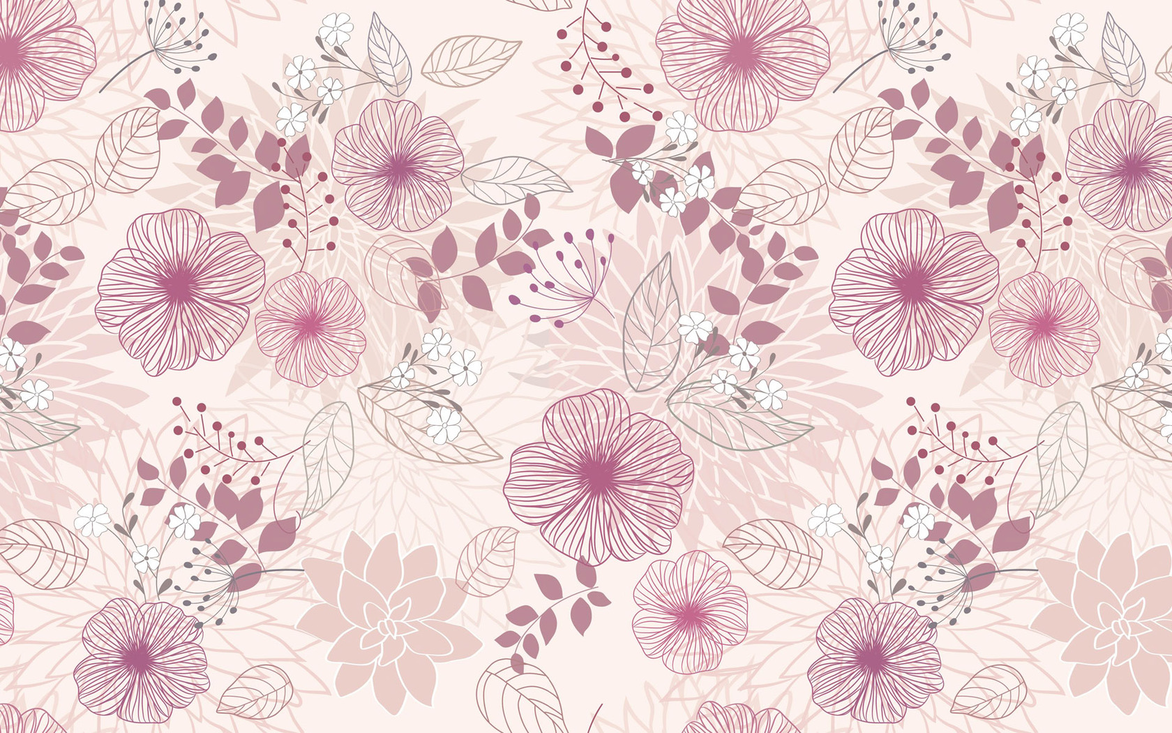 Download Flowers and leaves pattern wallpaper