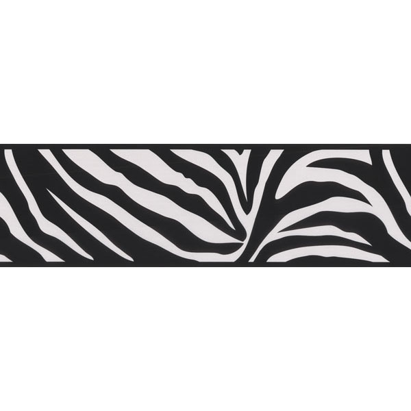 Black Zebra Print Brewster Wallpaper Borders