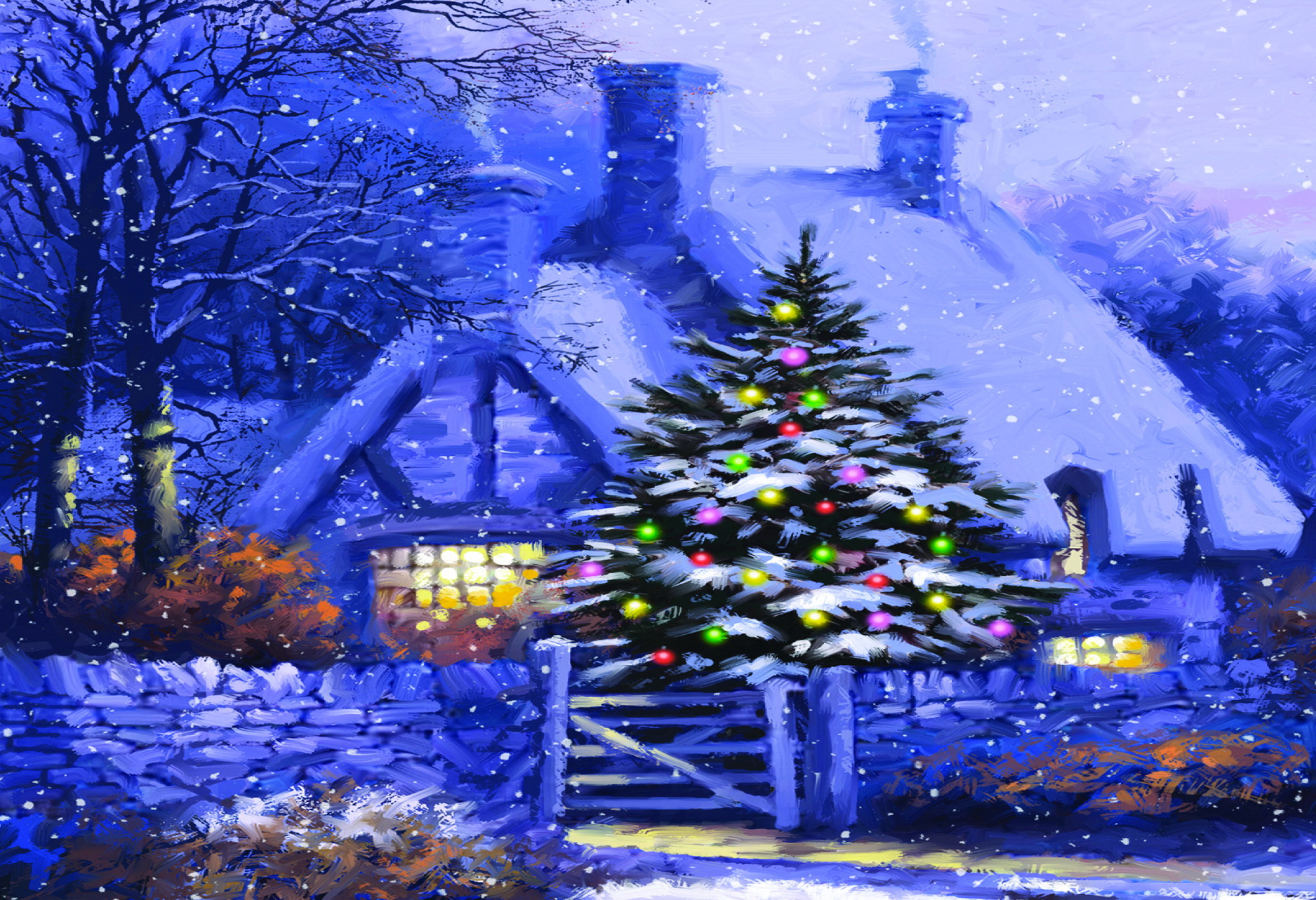 Free download Christmas Cottage [1920x1080] for your Desktop, Mobile ...