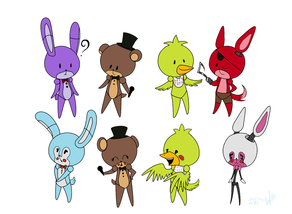 Free Download Fnaf And Fnaf 2 Characters By Pe Body 1024x750 For