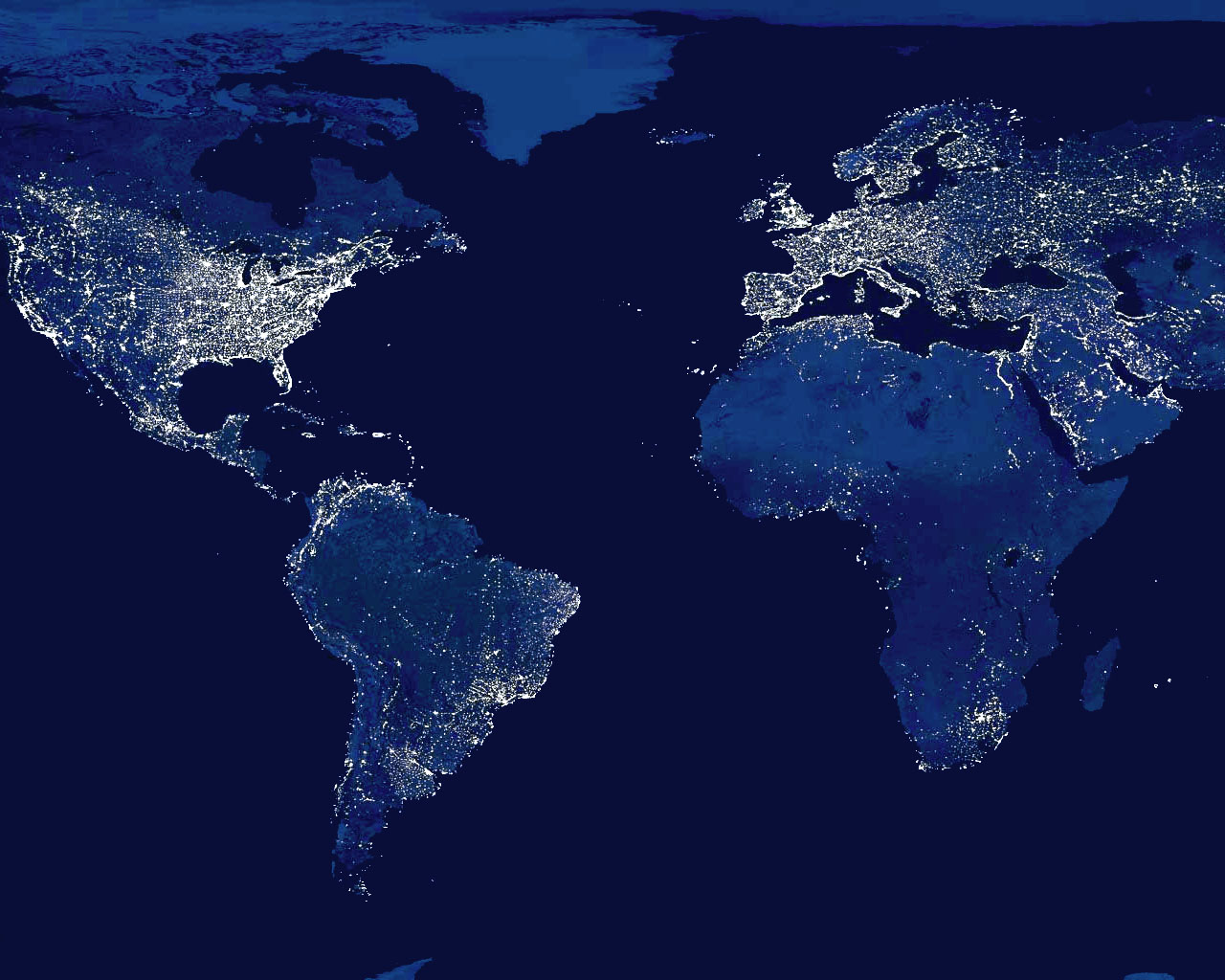 Earth From Space At Night Wallpaper HD Background Image