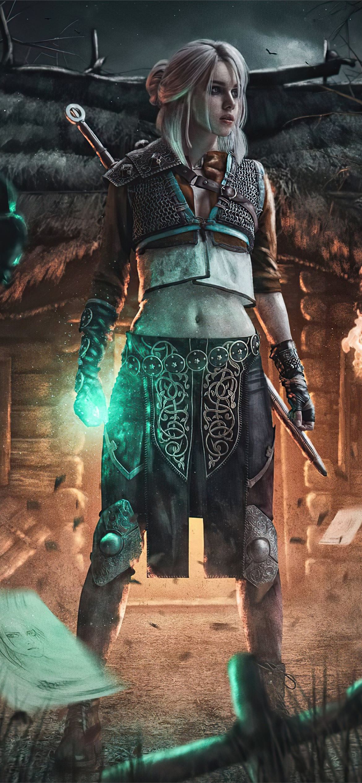 Cyberpunk Ciri The Witcher 4k iPhone Wallpaper