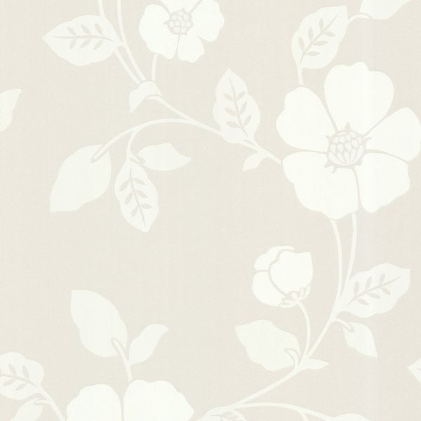 Zync Cream Modern Floral Wallpaper Swatch   Contemporary   Wallpaper