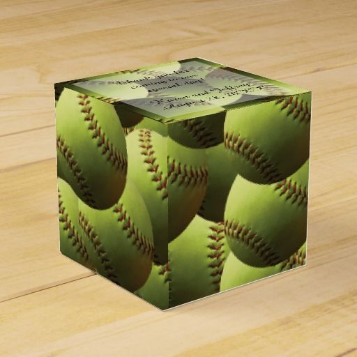 Wallpaper Wedding Favor Boxes A Yellow Softball Isolated