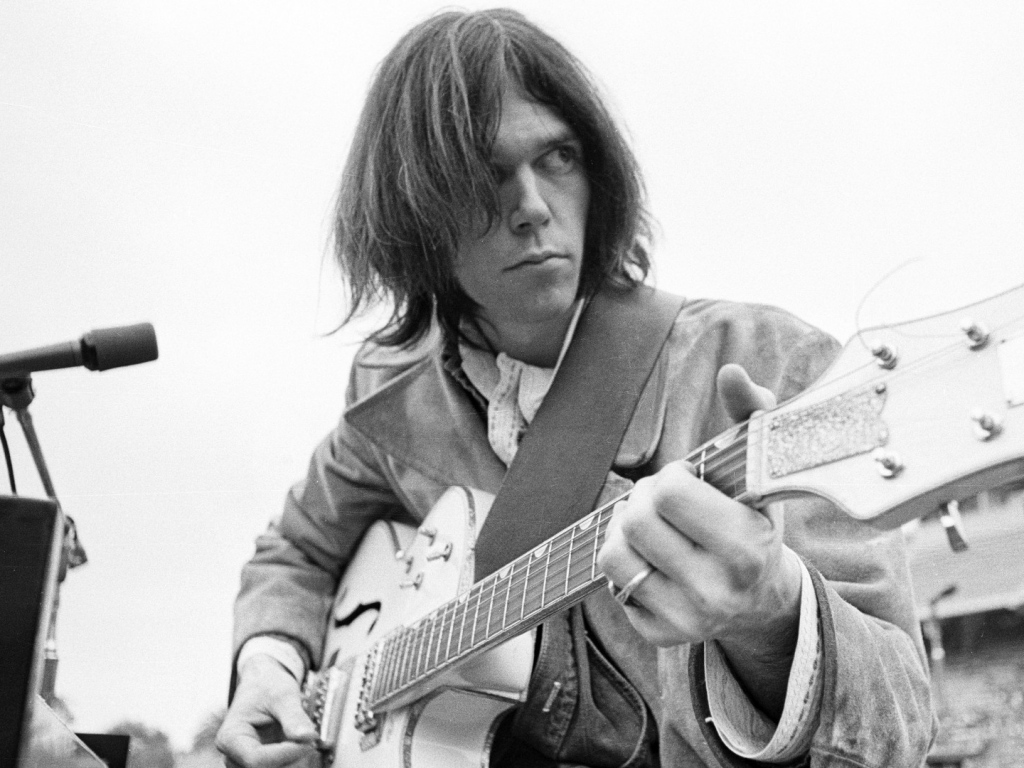 Wallpaper Neil Young Guitar Hair
