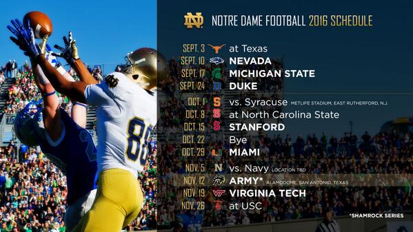 Notre Dame Future Football Schedules