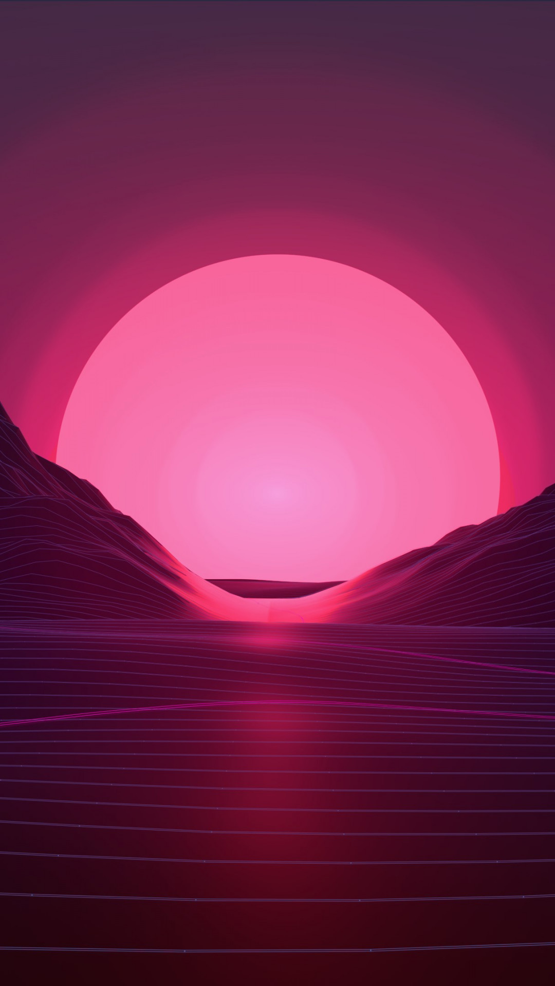 Download wallpaper Neon sunset 1080x1920 1080x1920