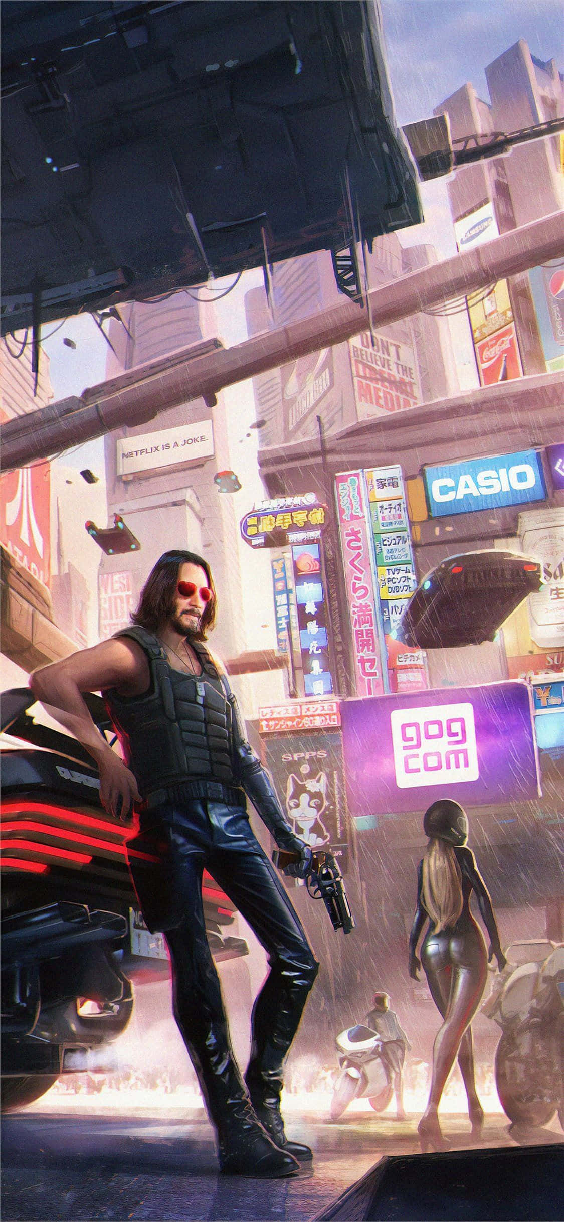 iPhone X Cyberpunk Background Wallpaper
