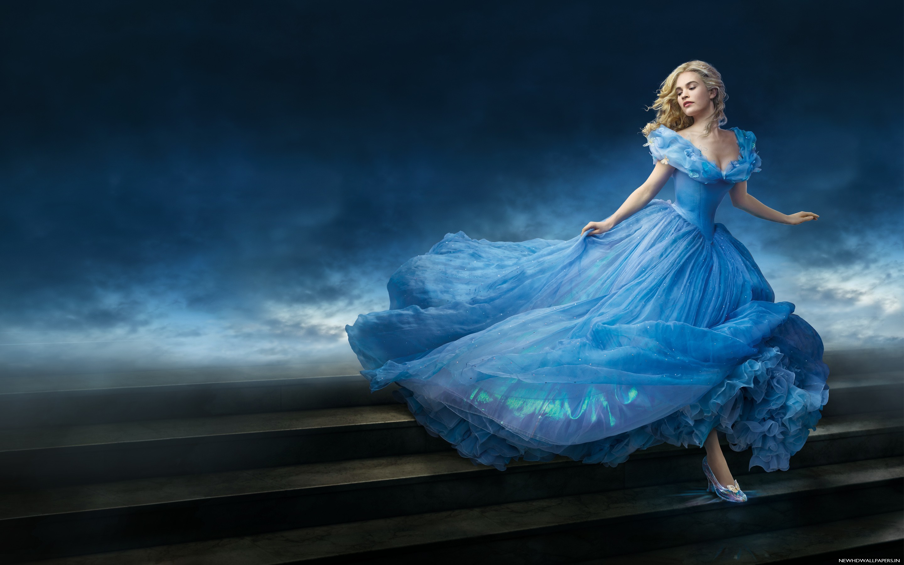 Lily James As Cinderella Movie Wallpaper New HD