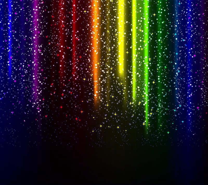 A Beautiful Of Rainbow Glitter Shining In The