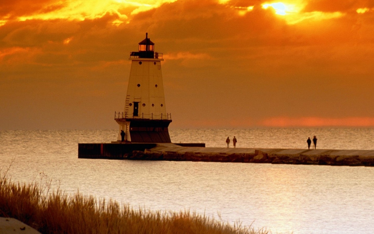 Lighthouses Michigan Wallpaper