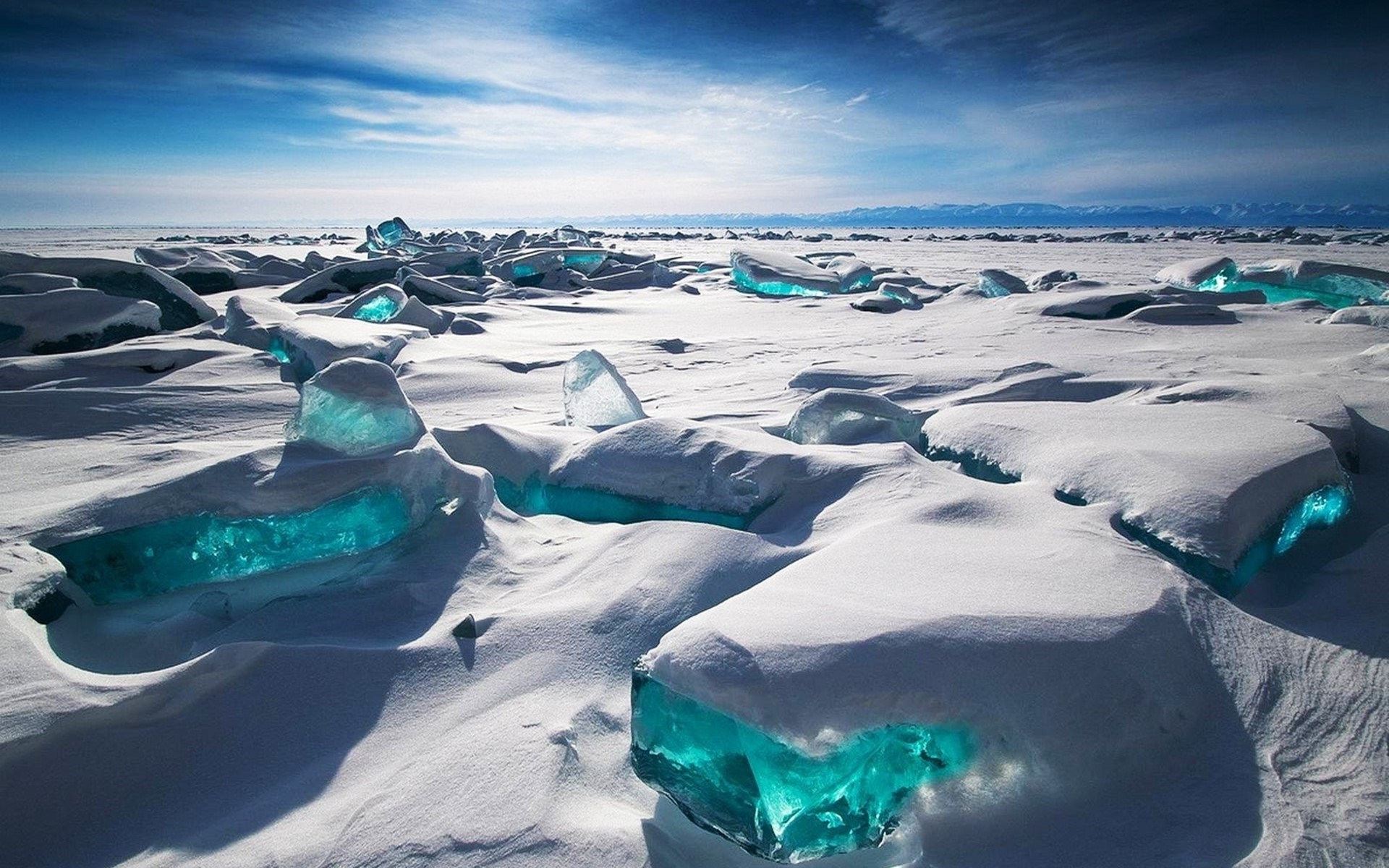 Russia Siberia Ice Snow Sky Landscape Wallpaper HD