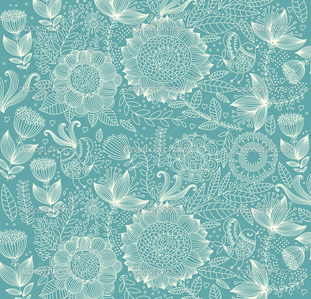 Displaying Image For Teal Floral Background