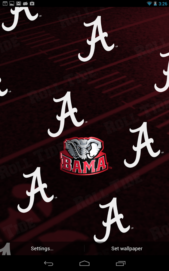 Alabama Crimson Tide Live Wallpaper With Animated 3d Logo Background