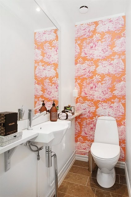 Natalie Toy Interior Design Pink Orange Toile Wallpaper Jpg