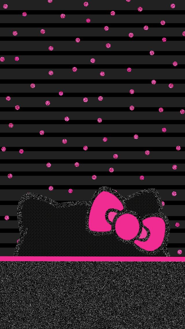 Wallpaper hello kitty BLACKRED AND PINK SANRIO FRIENDS Pinterest 640x1136