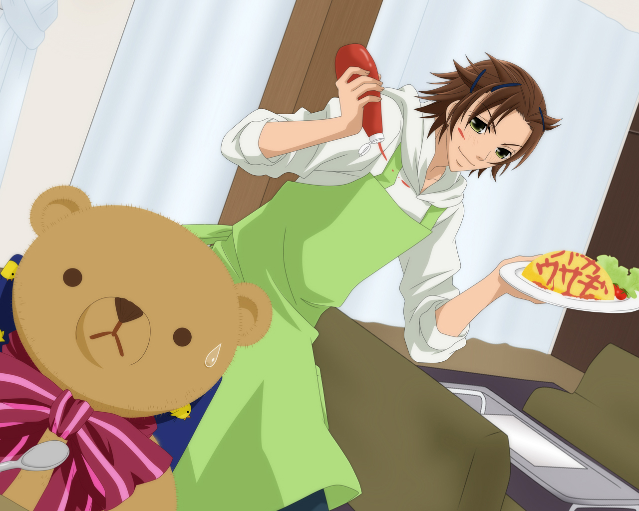 Pure Romance Wallpaper Bear Is Afraid Of Eating With Ketchup Which