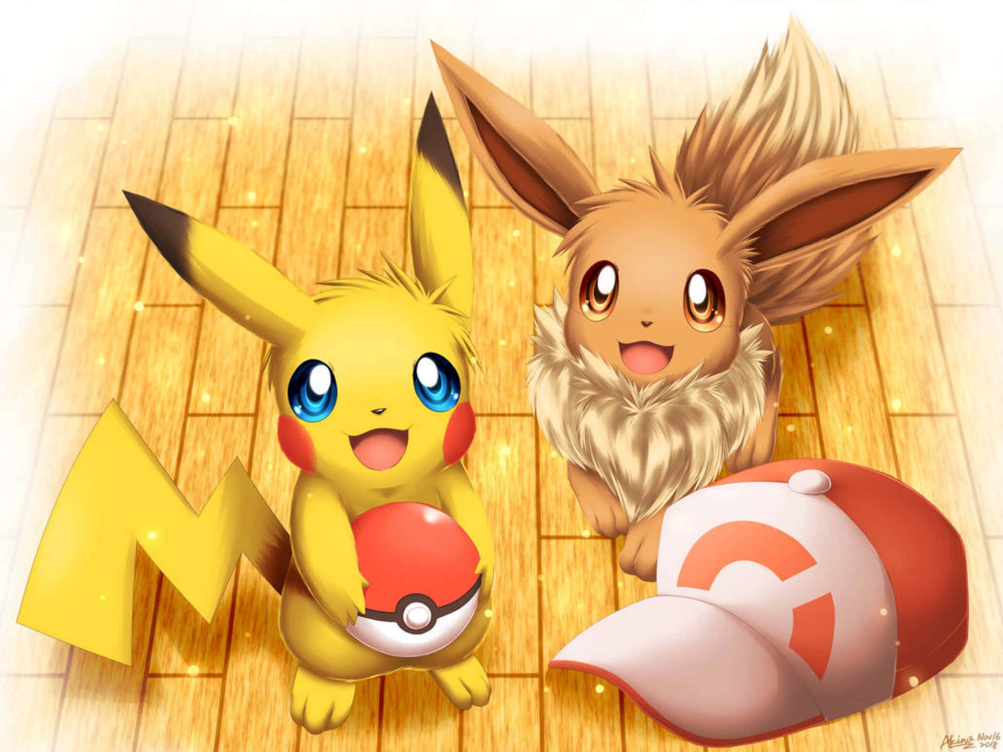 Cute Pikachu And Eevee Wallpaper