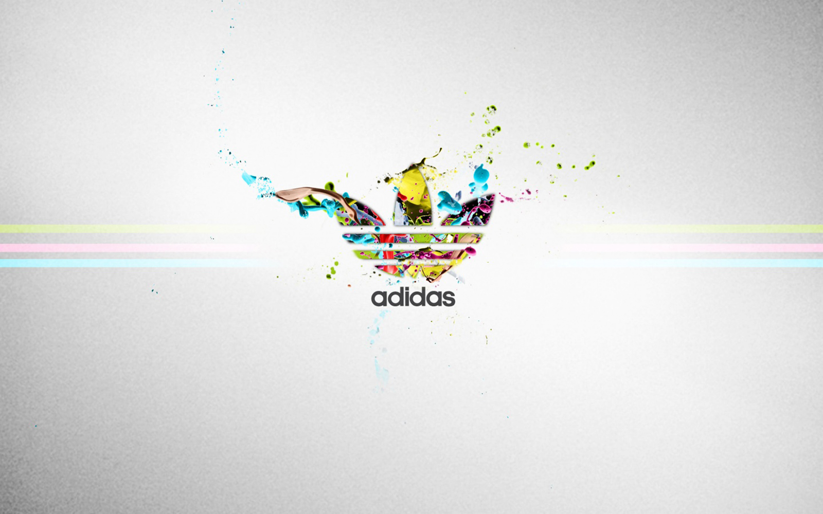 Colorful Adidas Logo with Paint Splatter on White Background