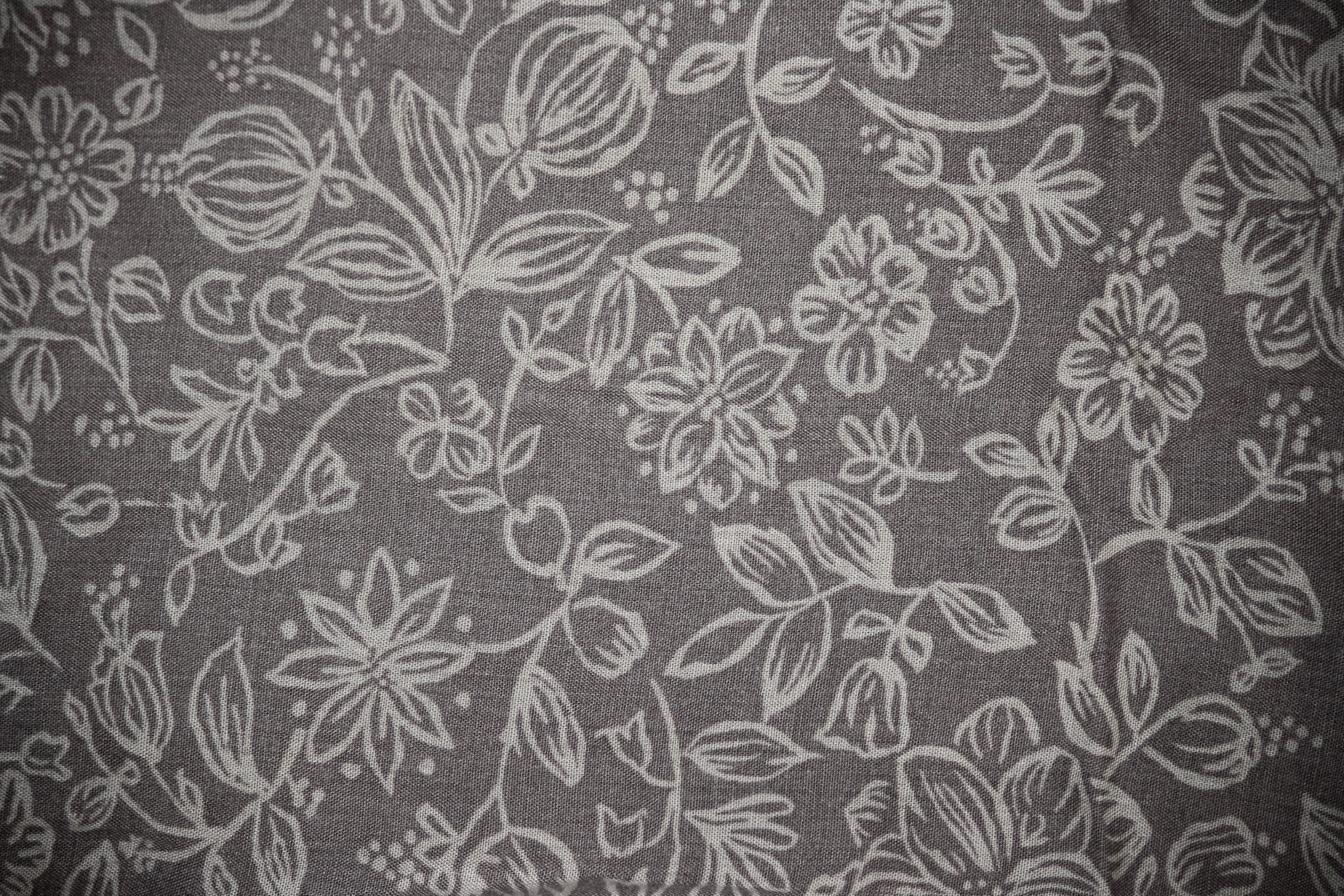 Gray Fabric with Floral Pattern Texture   Free High Resolution Photo