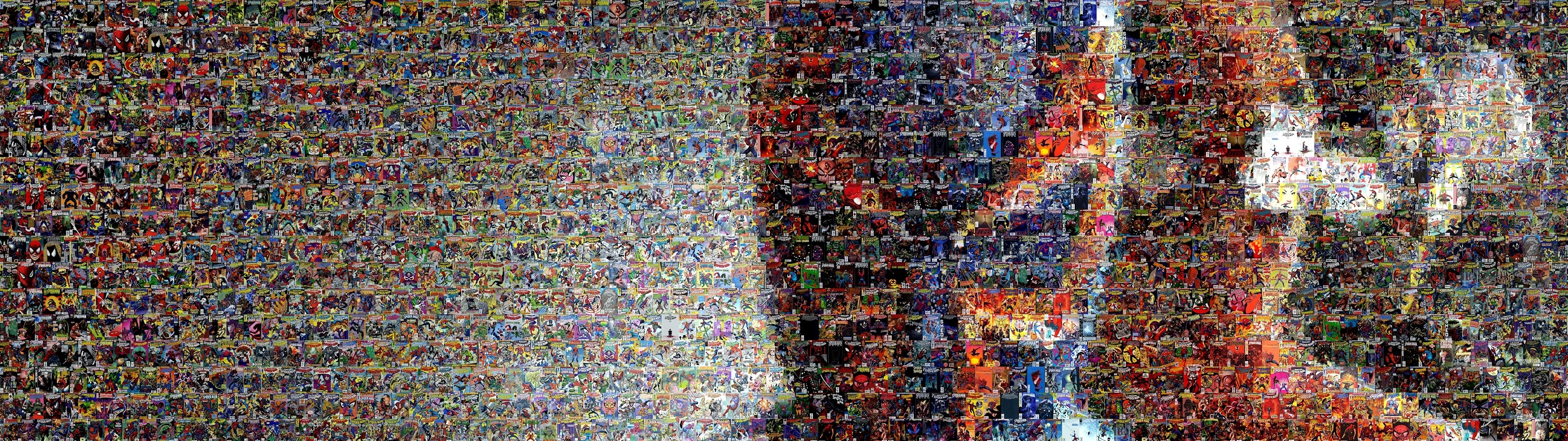 Mosaic Marvel Ics Collage Multi Dual Screen E Wallpaper Background