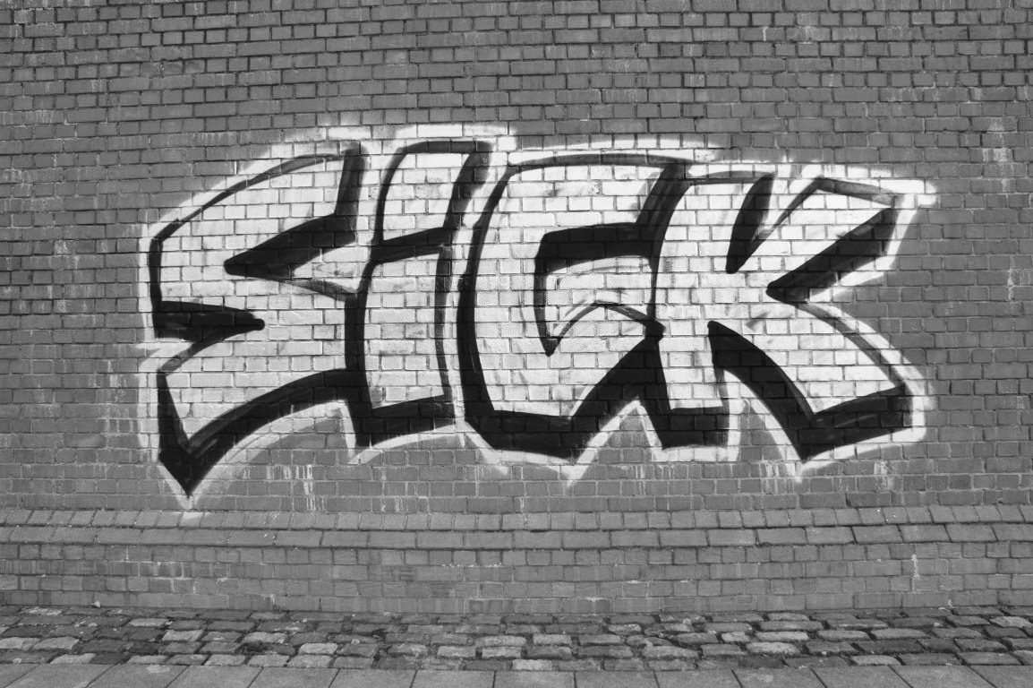 Black And White Graffiti Theme Wallpaper