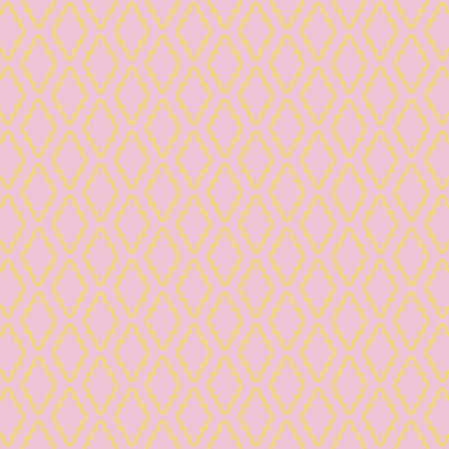 Pink Yellow Removable Wallpaper Half Kit Contemporary