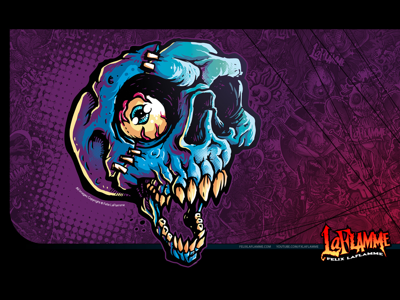 The Art Of Felix Laflamme Blue Skull Wallpaper