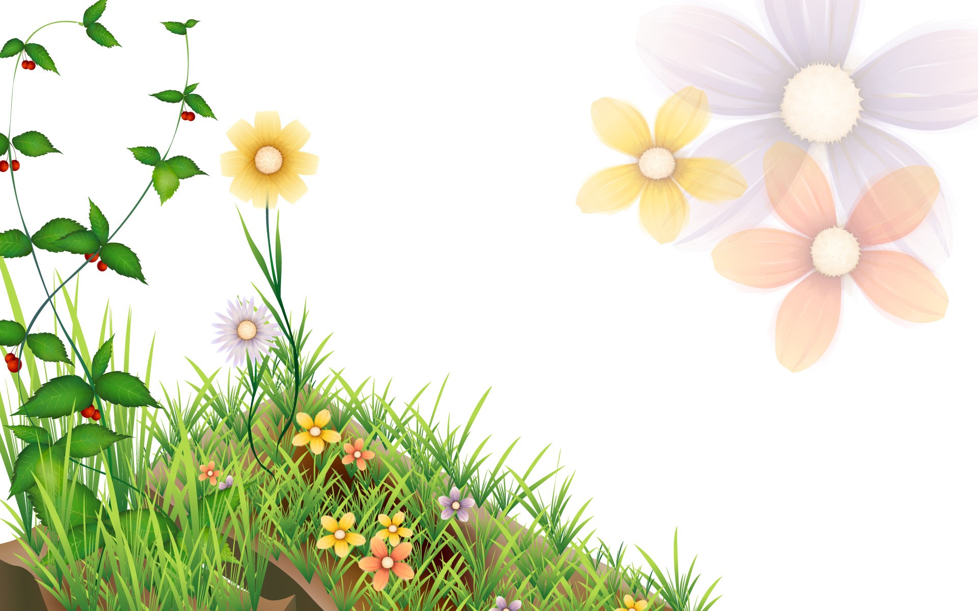 Ppt Background Green Flowers Spring Flower Powerpoint