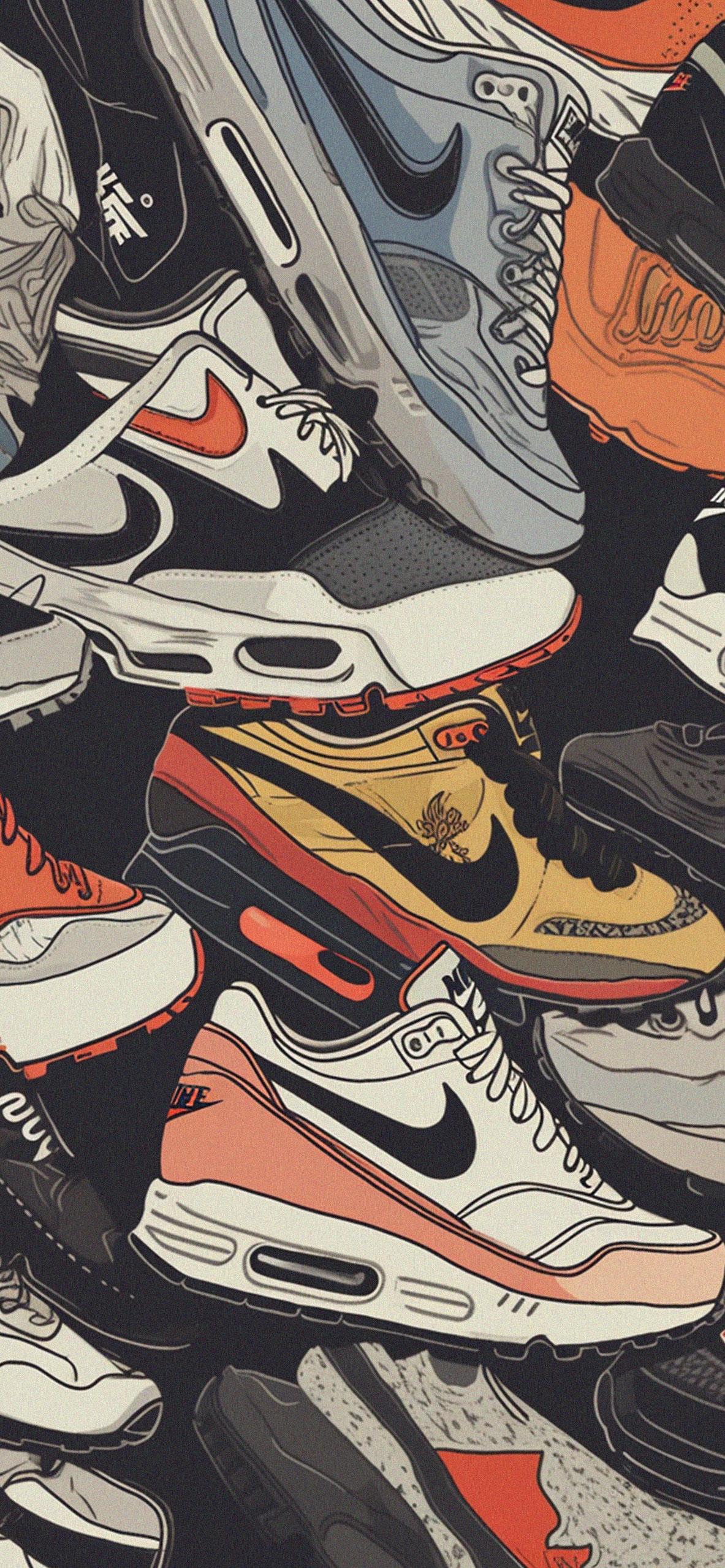 Nike Shoes Pattern Wallpaper iPhone 4k