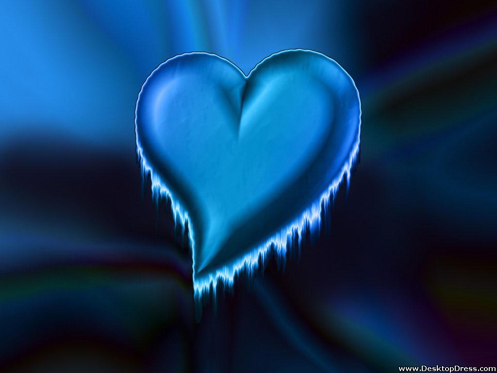 Desktop Wallpaper 3d Background Blue Heart Desktopdress