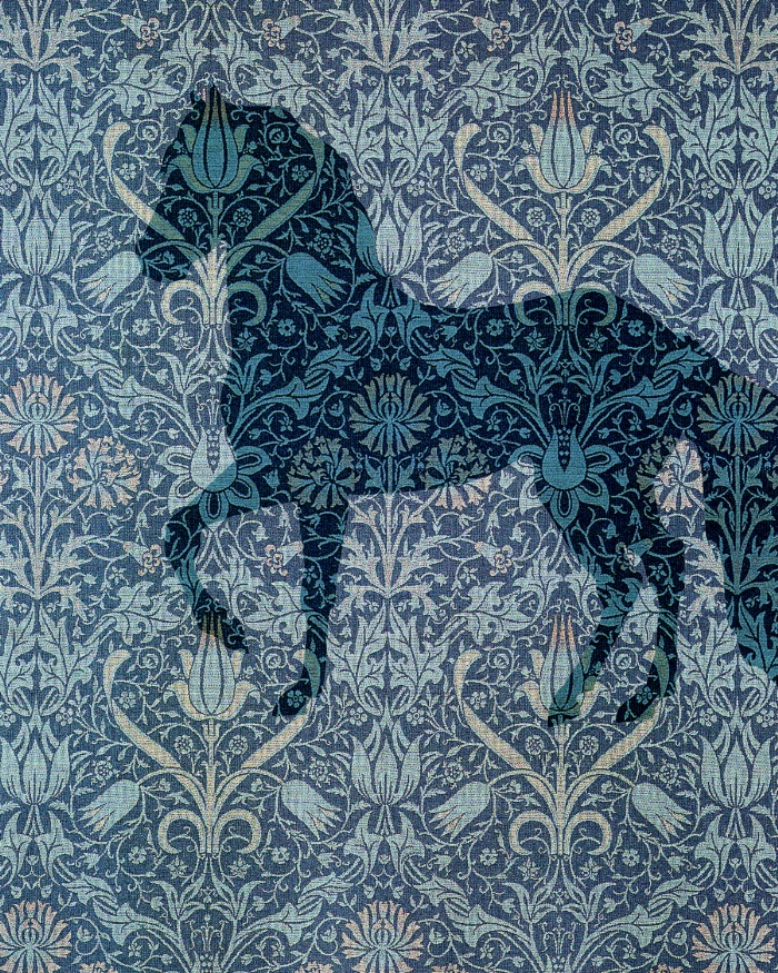 Blue Wallpaper Horse Art Print By Darkhorsestudio Society6