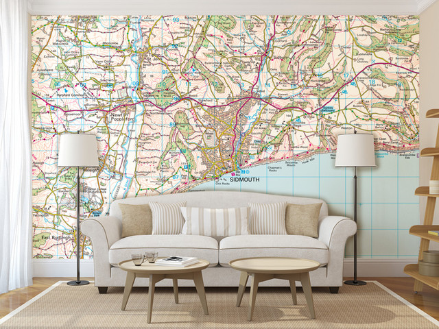Custom Map Wallpaper Contemporary South East By Love