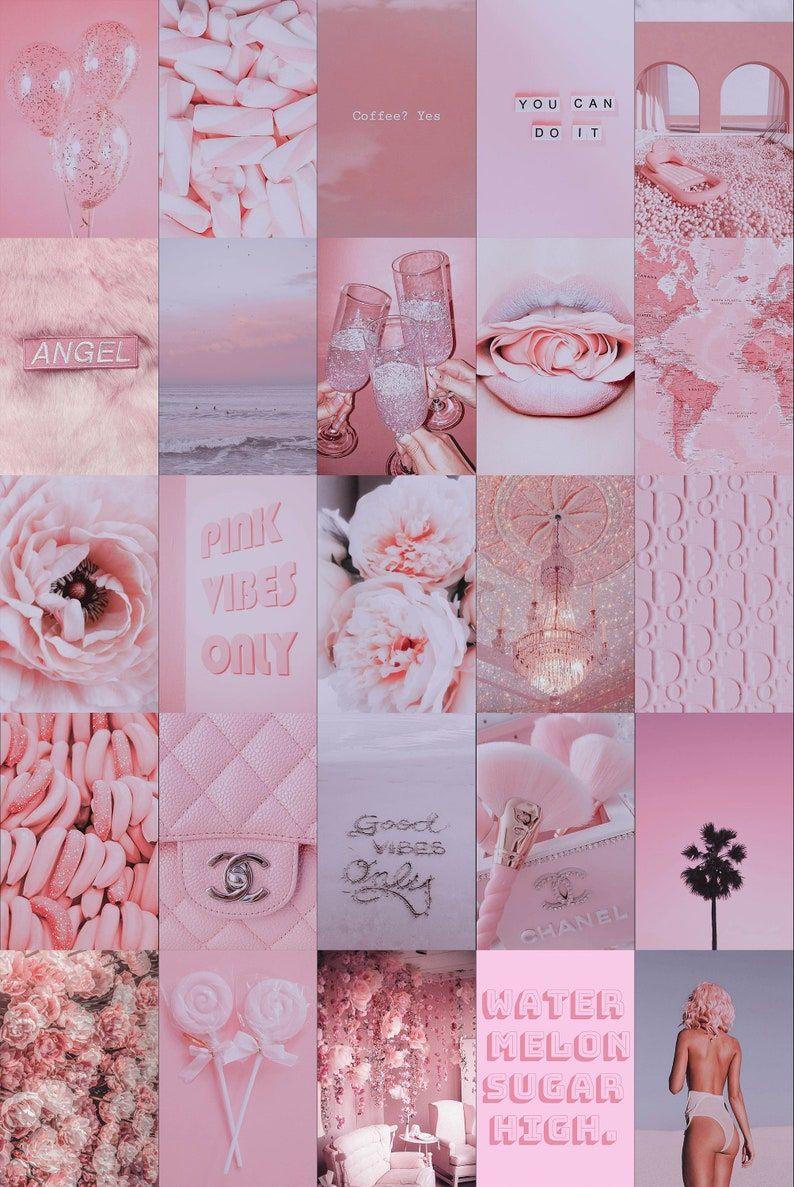 Pink Collage Wall Decor Aesthetic