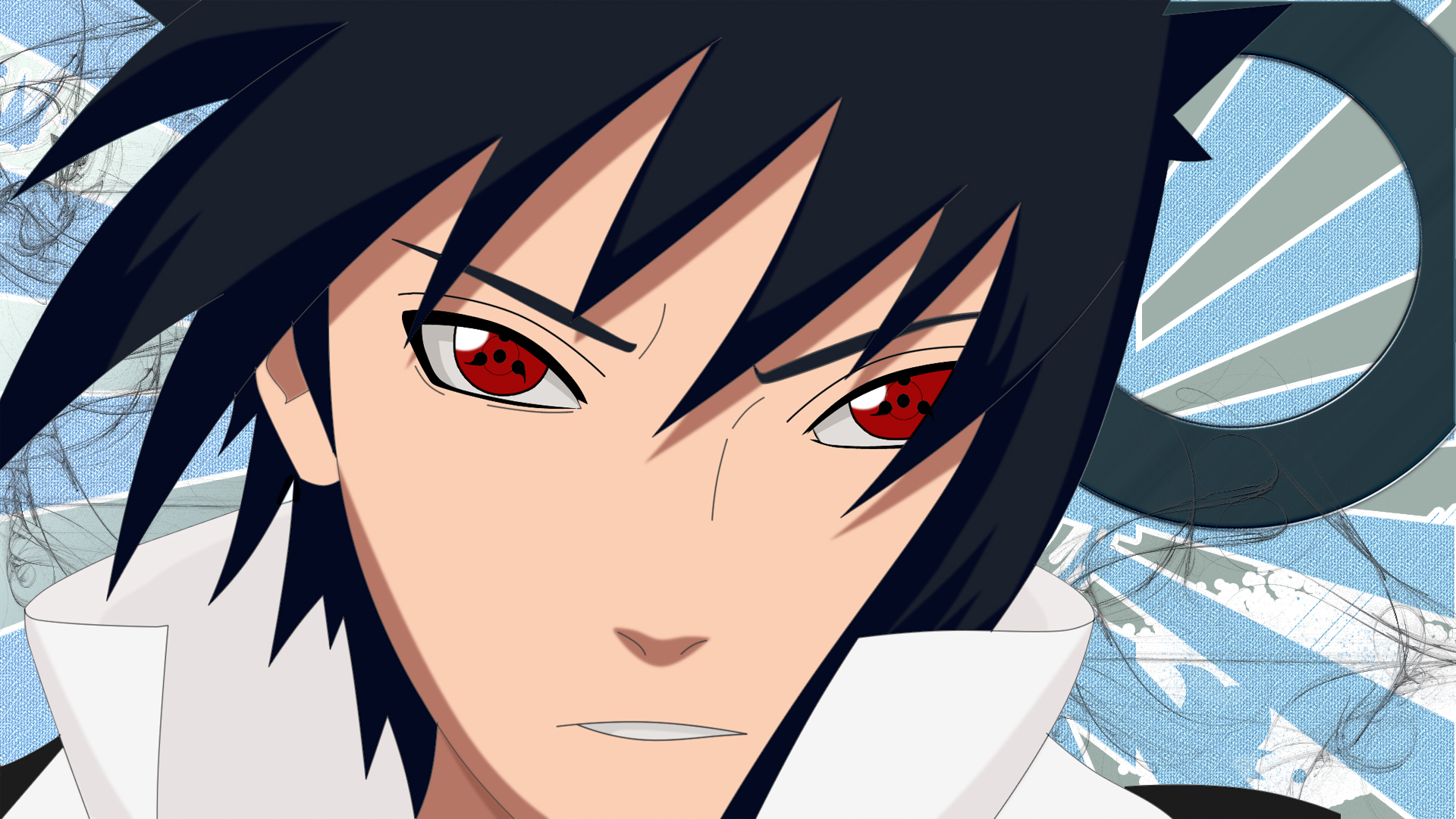 Wallpaper Naruto Sasuke Uchiha Red Eyes Face Anime