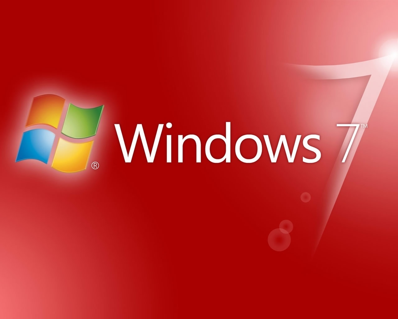 Red Windows 7 for 1280 x 1024 resolution