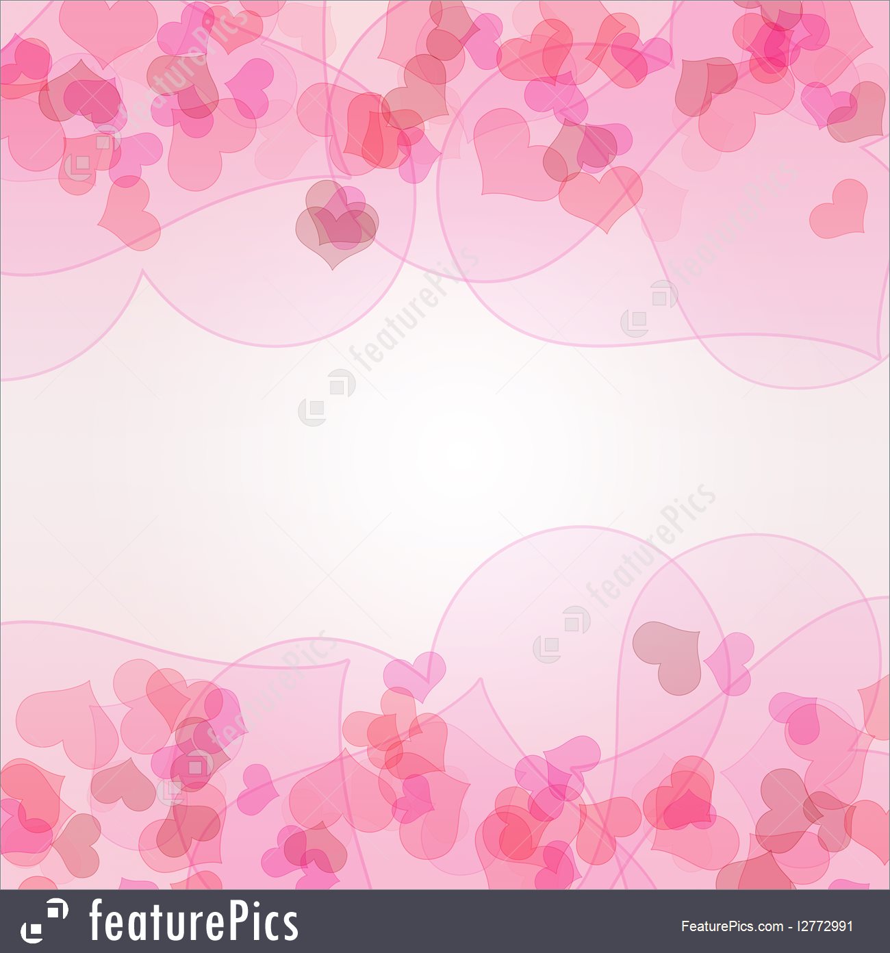 Pink Romantic Background With Hearts