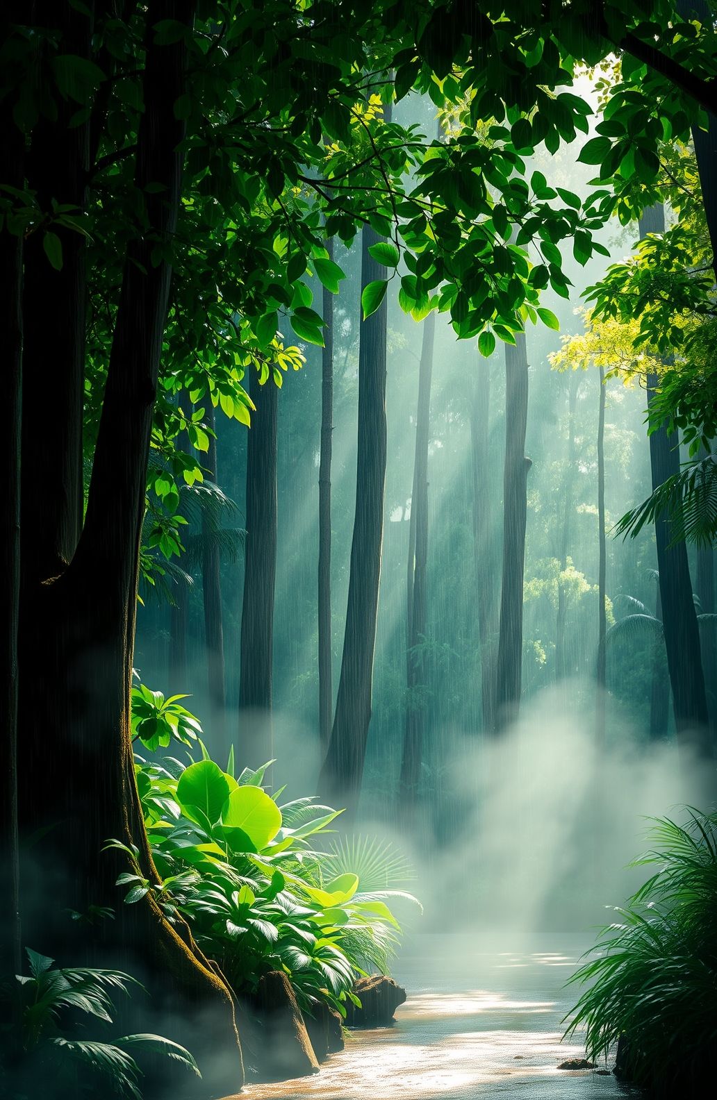 Rainy Forest Wallpaper