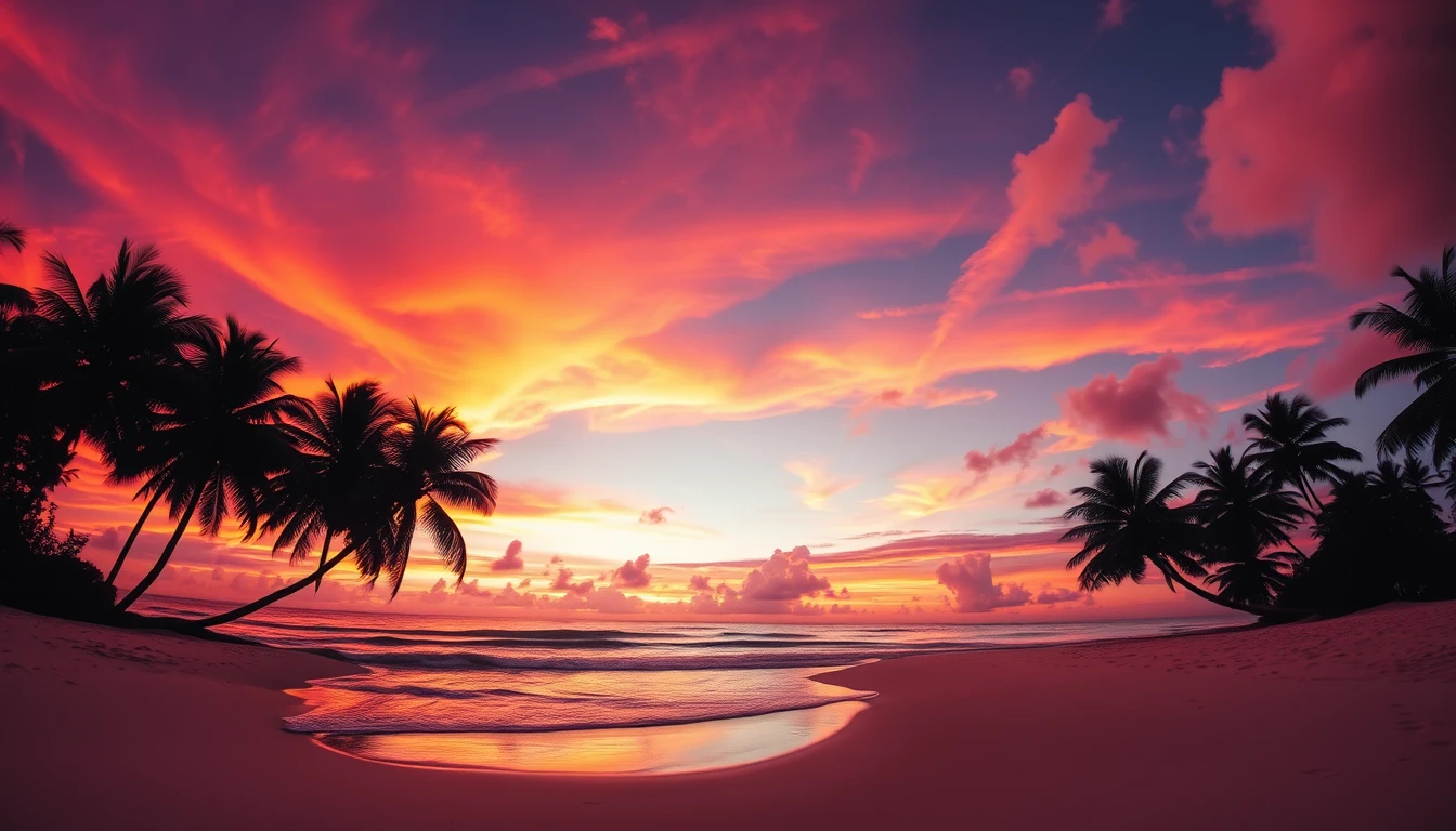 Tropical Beach Sunset Wallpaper