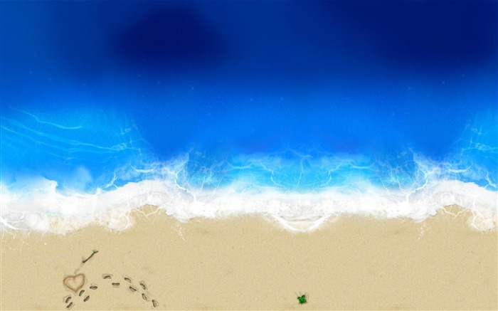 Love In Beach Theme Desktop Wallpaper