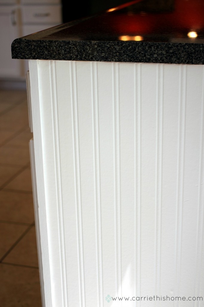 Use Wainscoting Wallpaper On Cabi Ends For An Upgraded Look The