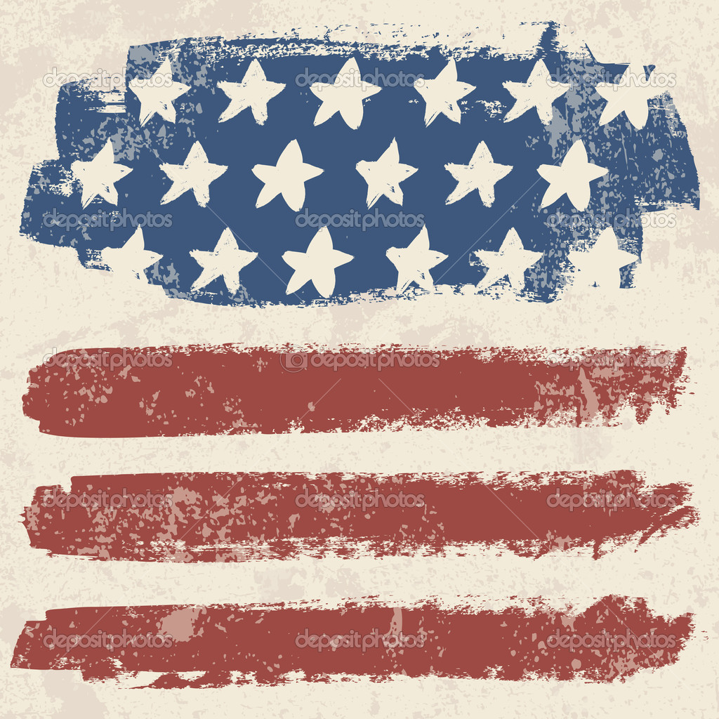 American Flag Vintage Background Textured